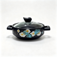Casserole en céramique antiadhésive, résistante au feu, lavable au lave-vaisselle, sans induction, motif neuf poissons feuille de lotus, nouveau style chinois