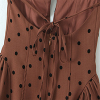 ZATRHMBM printemps femmes 2025 nouvelle mode à pois Mini robe rétro licou col sans manches à la mode femme robe