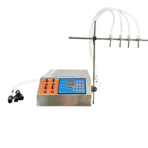 Máquina de llenado de botellas de plástico con 4 boquillas para champú, jabón, productos cosméticos, bebidas, zumo de naranja, miel y alcohol, tipo mesa - Product Image 1