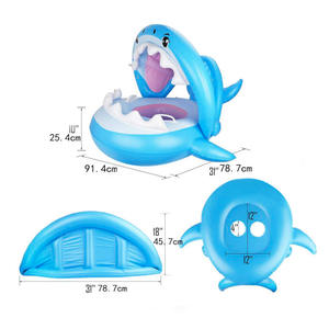 Asiento de natación inflable para niños, tiburón de dibujos animados, <span class=keywords><strong>flotador</strong></span> de natación con parasol, gran oferta - Product Image 5