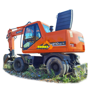 Excavatrice d'occasion d'origine coréenne Doosan DH210 DH210W-7, 21 tonnes, machine de terrassement hydraulique lourde sur roues, à vendre - Product Image 1