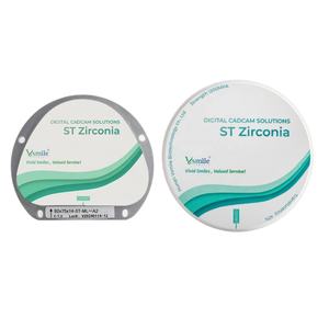 Vsmile HappyZir ST ML 10mm multilapis, blok cakram zirkonia gigi kosong bersertifikasi CE 5 tahun - Product Image 1