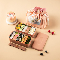Lekfre-Boîte à lunch en acier inoxydable Boîte à bento en plastique ABS avec compartiment à trous pour bouchons et couverts Ensemble de boîtes à lunch et ceinture