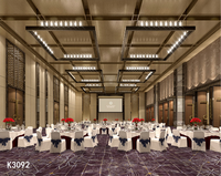 Moquette murale pour salle de banquet, moquette commerciale ignifuge et résistante à l'usure pour projets hôteliers et de clubs