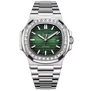 Heren Mode Handgemaakte Instelling Aanpassen Polshorloges Vvvs Moissanite Diamant Fijne Sieraden Mechanisch Ijskoud Horloge - Product Image 1