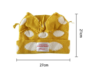 Bonnet tricoté à pois colorés avec oreilles de <span class=keywords><strong>chat</strong></span>, en acrylique doux et extensible, chaud et mignon, pour le quotidien et le style urbain – Fabricant de bonnets - Product Image 2