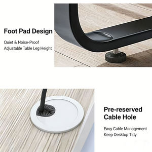 Escritorio para Estudiantes de Oficina en Casa, Mesa de Escritura Moderna con Esquinas Redondeadas, Amplios Cajones de Almacenamiento, Ecológico, Duradero, para Dormitorio, Estudio u Oficina - Product Image 6