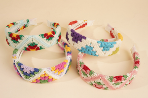 Diadema de punto de ganchillo estilo bohemio, accesorios dulces para el cabello, diadema ancha - Product Image 6