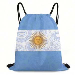Waterproof Polyester Fashion Unisex National Flag Team Football Fans <b>Drawstring</b> <b>Backpack</b> for Soccer Italy Jamaica - Product Image 6