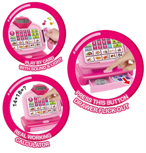 <span class=keywords><strong>Caja</strong></span> <span class=keywords><strong>registradora</strong></span> divertida con pantalla táctil de supermercado, juguete para juego de simulación y cálculo electrónico preescolar, experiencia de compra de simulación - Product Image 2