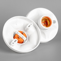 Portalámparas LED E27 Plano de 12 cm, Plástico Baquelita con Revestimiento Interno de Rosca Resistente, Blanco, Seguro y Sostenible