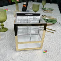 Organizador de cubiertos giratorio personalizado Golden Branch de Lucite, con soporte para salero y organizador de utensilios.