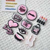 Breloques de chaussures en caoutchouc tendance en gros, série cosmétiques DIY, design créatif pour la décoration de chaussures