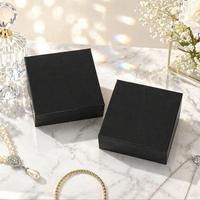 Boîte à bijoux noire de luxe, style livre, avec couvercle magnétique, emballage rigide pour produits de grande valeur, choix mondial