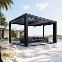 Systèmes de toiture à lamelles motorisées bioclimatiques écologiques, pergola en aluminium pour spa, terrasse extérieure, jardin, relaxation