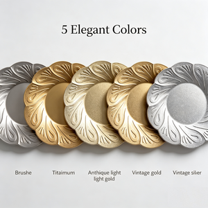 Assiette décorative vintage vieillie écologique irrégulière personnalisée en gros pour mariage et fête, or et argent - Product Image 2