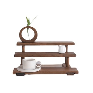 Black walnut wood perfume holder, multi-layer solid wood cup holder, <b>dressing</b> <b>table</b> cosmetic <b>storage</b> rack, display rack - Product Image 3