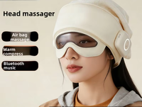 Casque de massage (intégré tête-œil) avec airbag, masseur pétrissant, compresse chaude temporelle pour les yeux, masseur multifonctionnel du cuir chevelu
