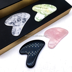Toptan Doğal <span class=keywords><strong>GuaSha</strong></span> Gül Kuvars Levhalar Kristal El Sanatları Cilalı Karışık Malzeme Obsidyen Dilimleri Masaj Aletleri için - Product Image 5