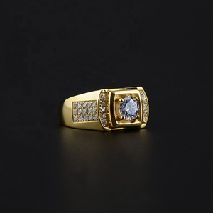 Anello da Uomo in Moissanite 1CT Colore D VVS Placcato Oro Argento Sterling S925 con Certificato GRA per Matrimonio e <span class=keywords><strong>Fidanzamento</strong></span> - Product Image 4