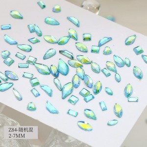 Accessoires dentaires en diamant bleu paon irrégulier, formes mixtes goutte d'eau et marquise, 2-7mm, version export Z84 - Product Image 2