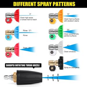 หัวฉีดทองแดง 4000 PSI หัวฉีดหมุนได้ 360 องศา (สูงสุด 5000 PSI) 1/4" 3/8" ข้อต่อแบบเร็ว 7 - Product Image 5