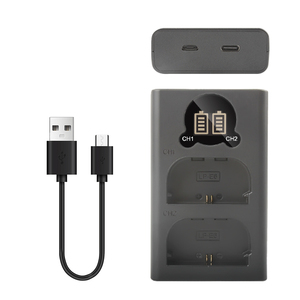 Nouveauté RingTeam LP-E6 LPE6 Chargeur intelligent rapide à deux emplacements pour batterie d'appareil photo Canon <span class=keywords><strong>EOS</strong></span> 6D 60D 70D 80D <span class=keywords><strong>R7</strong></span> R6 R63 R5 5D3 5D4 - Product Image 1