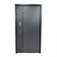 Porte de sécurité en métal haut de gamme avec serrure intelligente numérique, porte d'entrée extérieure moderne pour portails de bâtiments résidentiels
