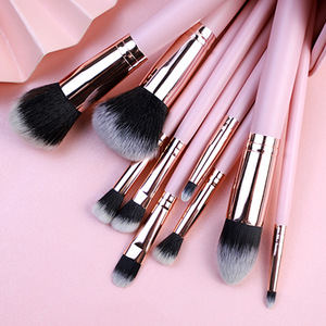 Juego de brochas de maquillaje vegano profesional superventas, 16 Uds., logotipo personalizado, fibra sintética suave rosa - Product Image 2