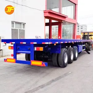 Çin tri-aks 50 ton düz güverte römork yarı kamyon kasa