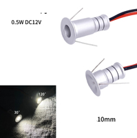 Mini projecteur LED 0.5W 10MM lampe d'armoire design moderne et spot de plafond pour armoire de cuisine et vitrine de centre commercial