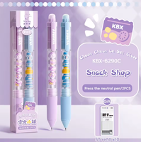 2-delige set gelpennen 0,5 mm fijne punt zwarte inkt schattige creatieve pen snel drogend soepel schrijvend voor notitieboekjes goedkope Kawaii schrijfwaren