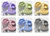 Ensembles de vaisselle pour bébé de qualité alimentaire OEM personnalisés, ensembles de repas écologiques pour enfants, bol, assiette, sans BPA, ensemble d'assiettes en silicone pour bébé