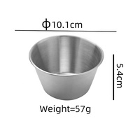 Bol à sauce coréen écologique en acier inoxydable 304 argenté et doré de 2 oz, petits gobelets ronds, ramekin, petit bol à sauce BBQ