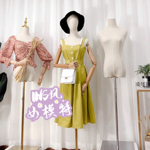 Clothes Store <strong>Female</strong> Wedding Dress Famale Up-Body <strong>Plastic</strong> Mannequins White Linen Cloth <strong>Dummy</strong> Garment Window Display Stand - Product Image 5