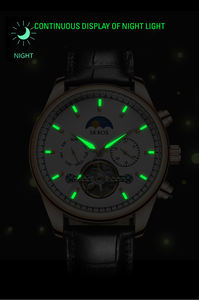 SKrox B correa de cuero genuino reloj de marca de lujo para hombre Relojes Hombre regalo OEM Tourbillon esqueleto relojes mecánicos automáticos - Product Image 6