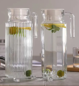 Jarra <span class=keywords><strong>de</strong></span> Vidrio con Tapa para Refrigerador, Té Helado, Jugo y <span class=keywords><strong>Agua</strong></span> <span class=keywords><strong>Caliente</strong></span>, Botella para Bebidas Caseras con Tapa y Asa - Product Image 2