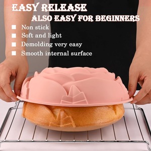 Moldes de Silicona para Pastel con Forma de Flor, 3 Piezas, Grandes, Redondos, Antiadherentes, para Pan, Tartas, Gelatina, Rosa, Girasol, Crisantemo - Product Image 4