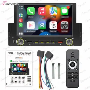 Topnavi 6.2 Inch Auto Audio Android 1 Din Autoradio, Single Din Auto Mp5 Speler Autoradio Speler Gps Navigatie