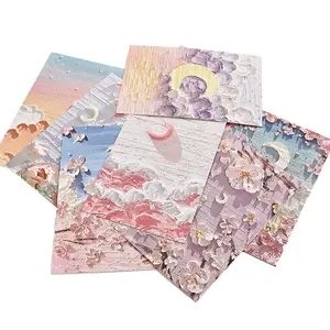 2024 vente en gros de haute qualité créative carte postale personnalisée merci carte impression paysage floral papier carte pour Souvenir
