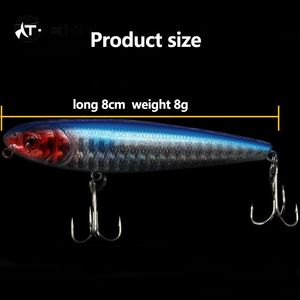 8g8cm ทรงดินสอหัวกลมลอยทำจาก ABS เหยื่อแบบแข็งแบบเหวี่ยงจากชายฝั่งทะเลทำจากเหล็กกล้าในตัว - Product Image 4