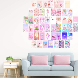 Kit <span class=keywords><strong>Collage</strong></span> da Parete Estetico Rosa Personalizzato 50 Pezzi 10x15CM Carta Patinata Superficie Verniciata <span class=keywords><strong>Poster</strong></span> Artistico per Decorazione Camera - Product Image 2
