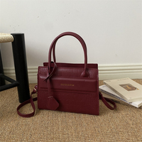 Sac fourre-tout mini vintage en cuir façon croco pour femme, sac à main de luxe, sac bandoulière quotidien pour le trajet
