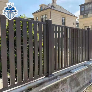 Clôture de jardin moderne en aluminium noir à panneaux plats, lame verticale 3D, revêtement en poudre, facile à assembler - Product Image 6