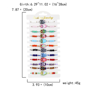 Conjunto de Pulseras Ajustables de Hilo con Diseño Animal en Colores Bohemios Azul y Rojo, Pulsera de Ojo, 12 Piezas/Set, Joyería de Cadena de Cuerda Hecha a Mano, Regalos de Bisutería - Product Image 2