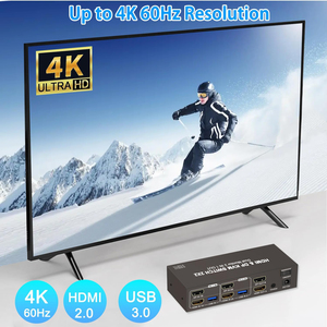 Commutateur <span class=keywords><strong>HDMI</strong></span> Justlink DP HDMI2.0 USB2.0 <span class=keywords><strong>2x2</strong></span> KVM pour PC, projecteur, ordinateur portable, 4K 60Hz HDR USB2.0 DP - Product Image 6