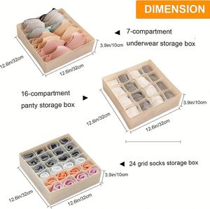 Square Modern Sock Underwear Organizer Dividers Non-woven Fabric Foldable Eco-Friendly 10-20L Capacity Cabinet <b>Storage</b> <b>Boxes</b> - Product Image 2