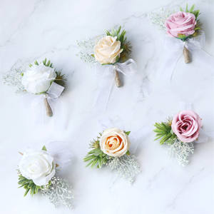 Meistverkauftes Rosen-Handgelenk-Corsage Armband und Herren-Ansteckblume Set für Hochzeit Abschlussball Anzug-Dekorationen - Product Image 6