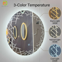 Espejo de tamaño personalizado moderno Espejo Inteligente con pantalla táctil redonda Espejo de baño inteligente Espejo de maquillaje LED sin marco