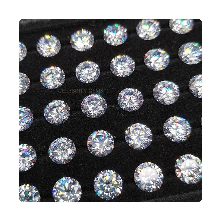 White cz round signity diamond stones price 8h & 8a cutting cubic zirconia